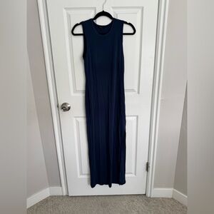 Quince Navy Blue Sleeveless Maxi Dress Bodycon Minimal Capsule Basic Size S